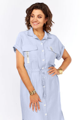 Платье Olga Style С931 голубой  фото 4