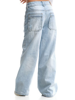 Джинсы клеш рваные для весны и лета 33-1053 св.голубой - Mini maxi фото 2