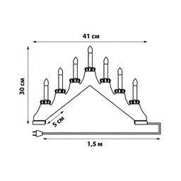 ULD-L7101-007/SWA WARM WHITE IP20 WHITE BRIDGE Фигура светодиодная Новогодняя горка, 39,5х30,5см. 7 светодиодов. Теплый белый свет. Корпус белый. Материал пластик. TM Uniel