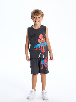 Bisiklet Yaka Spider-Man Bask?l? Erkek ?ocuk Atlet