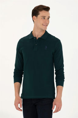 U. S. Polo Assn Мужская темно-зеленая базовая толстовка с воротником поло - U.s. polo assn фото 10