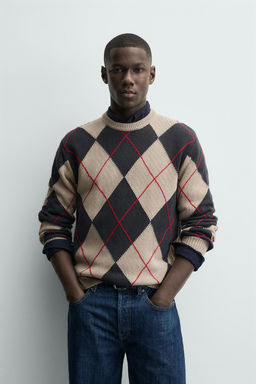 ARGYLE JACQUARD JUMPER - Zara фото 2