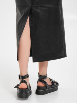 Платье изо льна с напылением под кожу - Marchello marchellini фото 11