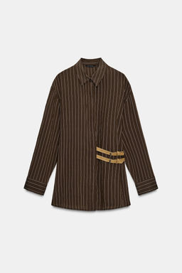 STRIPED SHIRT WITH BUCKLES - Zara фото 15