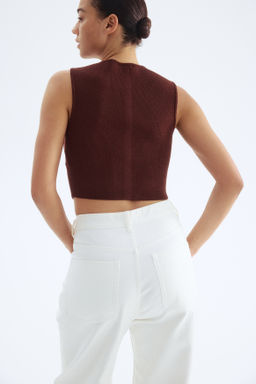 Top sin mangas en punto - H&m фото 3