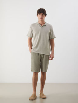 Slim Fit Beli Ba?lama Detayl? Erkek ?ort