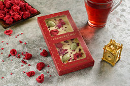 Шоколад белый с украшением Роза, малина, вишня 100 гр - Chokodelika фото 4