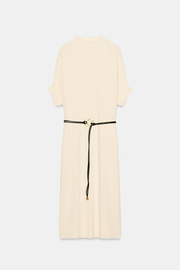 VESTIDO PUNTO CINTUR?N / Crudo - Zara фото 6