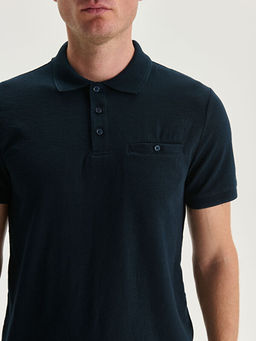 Polo Yaka K?sa Kollu Penye Erkek Ti??rt