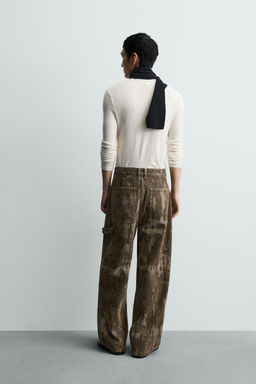 FLOCKED BAGGY-FIT JEANS - Zara фото 3