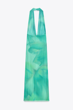 PRINTED TULLE MAXI DRESS - Zara фото 6