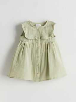 Bisiklet Yaka K?z Bebek M?slin Elbise