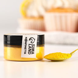 Глиттер кандурин Жёлтый для десертов и напитков, водорастворимый, 5 г. - KONFINETTA фото 5