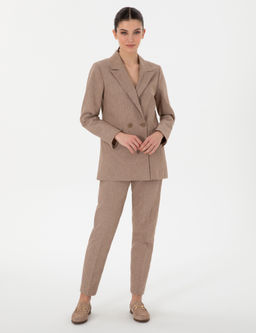 Camel Slim Fit Keten Kar___ml_ Ceket - Pierre cardin фото 4