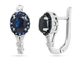 Серьги из серебра сапфир корунд, SL-RIC54-1