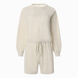 Костюм женский (джемпер, шорты) MINAKU: Casual Collection, бежевый, размер 44