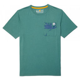 Мужская футболка Timberland TFO SS Seasonal Pocket Print Tee (Reg) зеленая  фото 6
