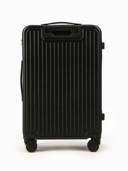 Чемодан на колёсах средний 74 л (М), на молнии, кодовый замок, 4 колеса, чёрный