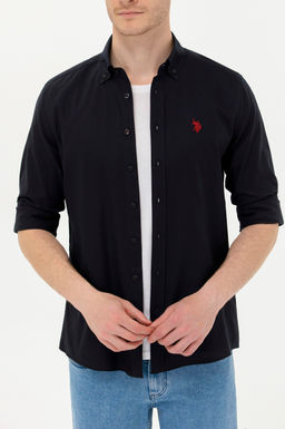 U. S. Polo Assn Мужская черная базовая рубашка с длинным рукавом - U.s. polo assn фото 6