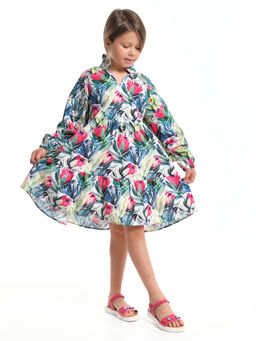 Платье нарядное хлопковое UD 7933 цветы Протея - Mini maxi фото 9