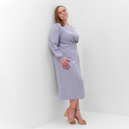 Платье женское миди MIST plus-size, серо-голубое, размер 52
