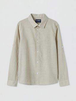 Uzun Kollu Erkek ?ocuk Poplin G?mlek