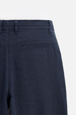 COTTON/LINEN RELAXED FIT TROUSERS - Zara фото 26