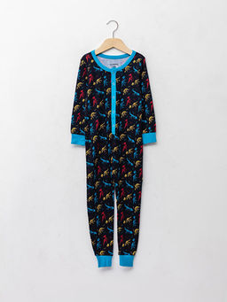 Bisiklet Yaka Bask?l? Uzun Kollu Erkek ?ocuk Uyku Tulumu