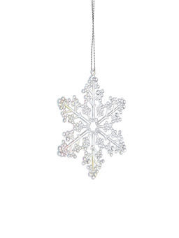 Ёлочная игрушка 6 шт. Зимнее волшебство. Созвездие пластик, снежинка, 12 см  фото 7