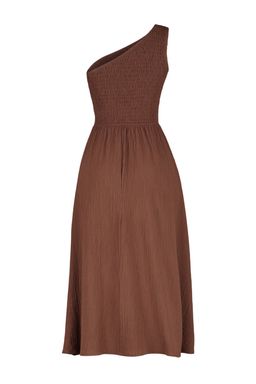 TRENDYOLMILLA Kahverengi Belden Ac?lan Ust Bedeni Gipeli Tek Omuz Midi Dokuma Elbise TWOSS23EL01830  фото 16