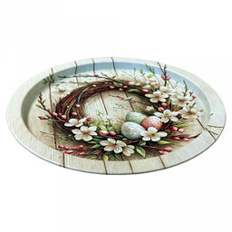 Поднос металлический "Светлая пасха" д28,2см, круглый (Россия)