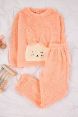 Pembe Mini Me Pelus Orme K?z Cocuk Pijama Tak?m? TKDAW26PT00014 - Trendyolmilla фото 5