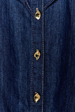 Z1975 DENIM SHIRT WITH RUFFLES - Zara фото 8