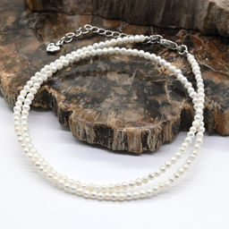 Бусы из жемчуга шарик 2мм цвет белый, 40см Радуга камня