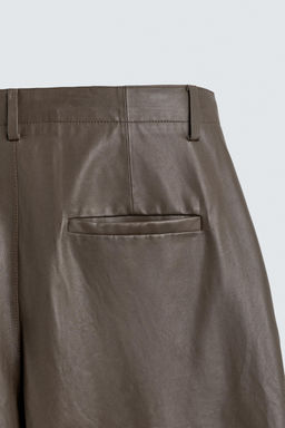 PANTAL?N BALLOON FIT PIEL / Beige - Zara фото 10