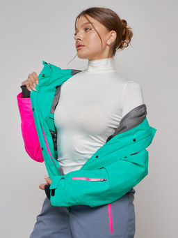 Горнолыжный комбинезон женский зимний зеленого цвета 2327Z - Chunmai фото 27