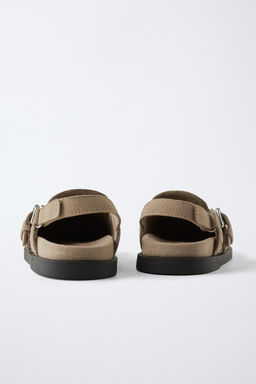 STUDDED SPLIT SUEDE CLOGS - Zara фото 5