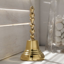 Колокольчик Валдайский Позвонок №3, полированный, с длинной ручкой, d=40 мм