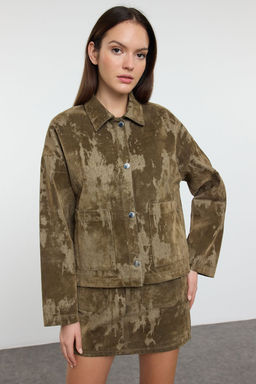 Kahverengi Suet Gorunumlu Denim Ceket TWOAW25CE00078 - Trendyolmilla фото 11