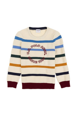 Erkek _ocuk Krem Bisiklet Yaka Kazak - U.s. polo assn фото 2