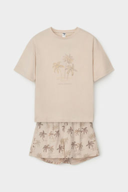 Crockid _ КБ 2828/бежевый,пальмы пижама для дев