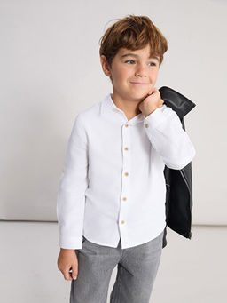 Basic Uzun Kollu Erkek ?ocuk G?mlek