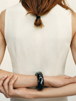 Браслет манжет акрил "Тренд", цвет чёрный