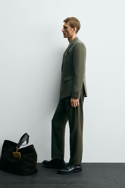 DOUBLE-BREASTED WOOL SUIT BLAZER - Zara фото 4