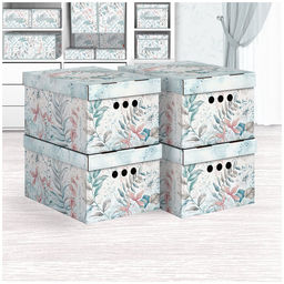 VAL BT-BCTN-LG-4S Короб картонный, складной, малый, 25*33*18.5 см, набор 4 шт., BOTANIC LIGHT, шт