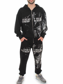 2630/7349 BLACK Костюм спортивный мужской (75% хлопок, 20% полиэстер, 5% спандекс) - Fashion фото 2