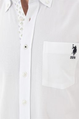 U. S. Polo Assn / Мужская белая рубашка с длинным рукавом - U.s. polo assn фото 7