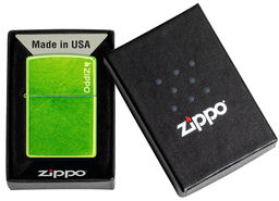 Зажигалка ZIPPO Логотип с кислотным зеленым покрытием | Lurid 24513ZL  фото 9