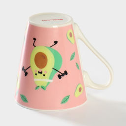 Кружка фарфоровая Доляна Озорной авокадо, 320 мл  фото 6