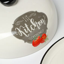 Блинница с крышкой Skyphos, 23×9.7 см, керамика, белая